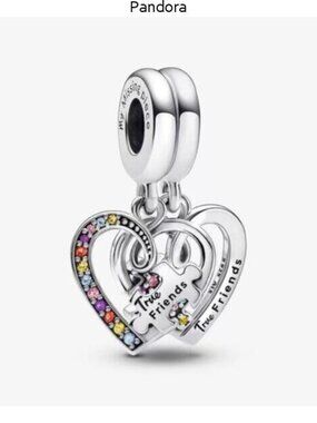 Pandora Puzzle Piece Hearts Splittable Friendship Dangle Charm